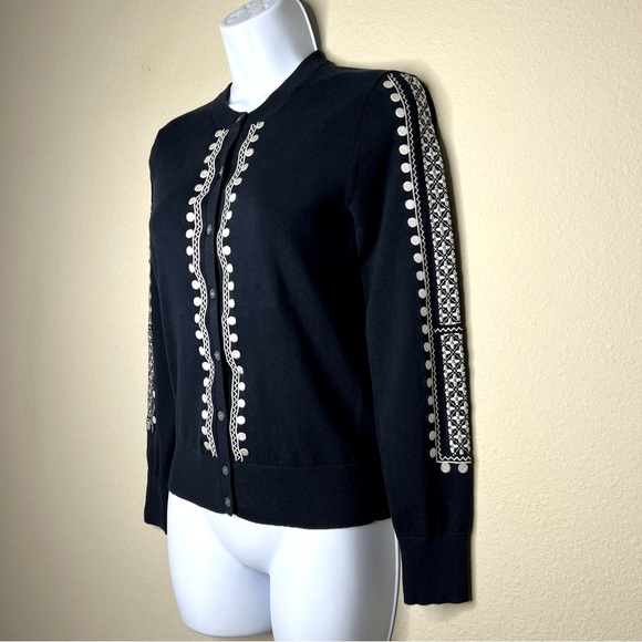 J CREW Navy Blue Jackie Embroidered Eyelet Cardigan Sweater - J1260 - Picture 7 of 13